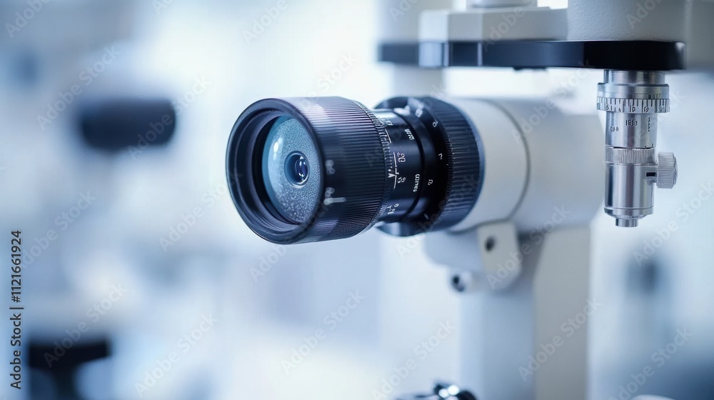 Fototapeta premium Close up of microscope lens