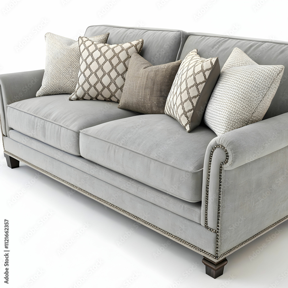 Obraz premium gray couch with cushions