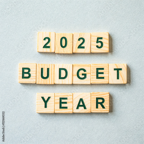 2025 budget year: wooden block message