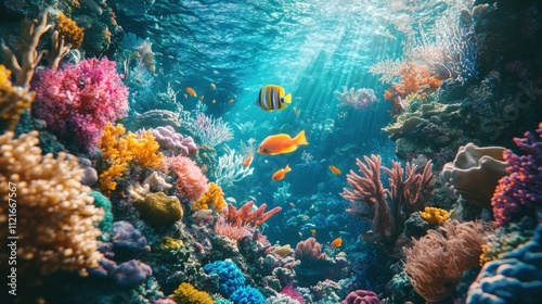 Vibrant Coral Reef with Fish