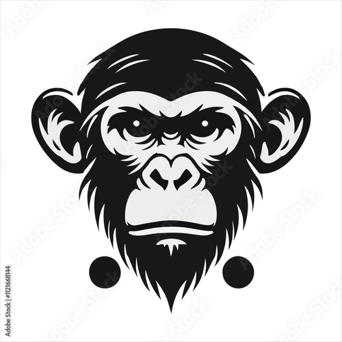 Wallpaper Mural monkey head illustration on white background Torontodigital.ca