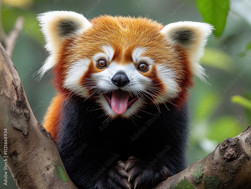 Red Panda on Tree Branch Red Panda on Tree Branch