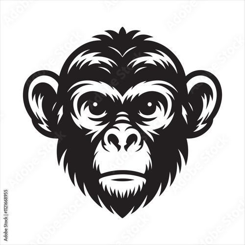 monkey head illustration on white background