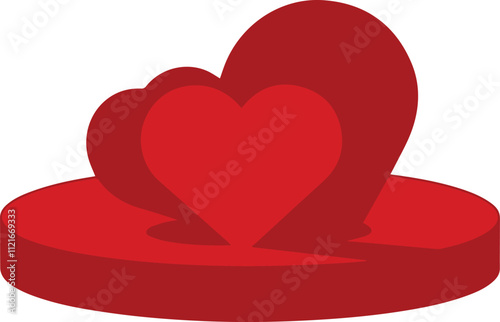 Heart Love Symbol icons. Solid and Outline Vector Hearts. Artistic red,love symbols isolated editable vector. Heart, romance and love valentine's day