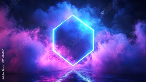 Wallpaper Mural Neon Hexagon in Smoke Torontodigital.ca