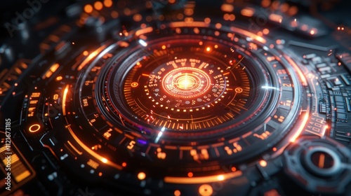 Wallpaper Mural A futuristic, glowing interface with intricate patterns and vibrant colors. Torontodigital.ca