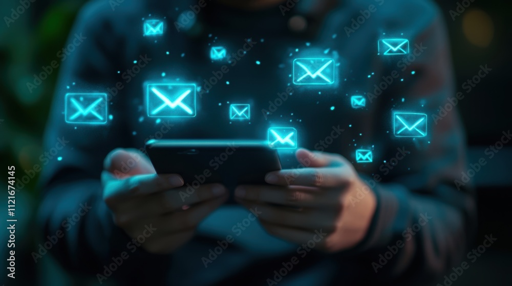 person checking emails on smartphone
