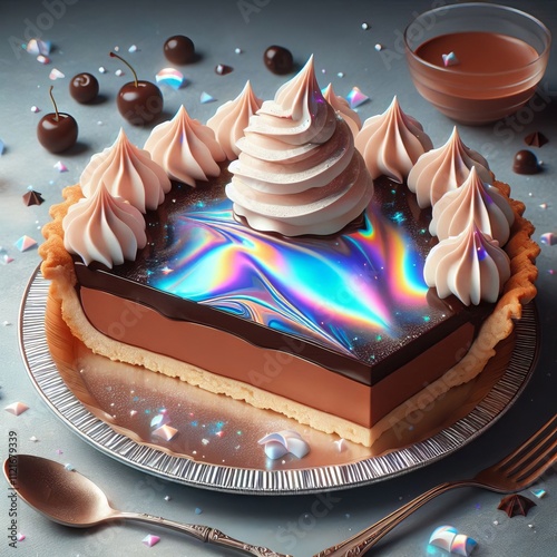 126 Chocolate Cream Pie Hologram A rich and indulgent holographi photo