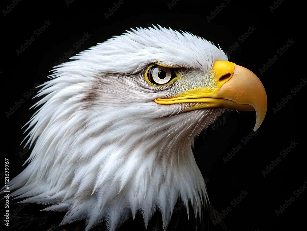 Fototapeta premium Portrait of Bald Eagle with Sharp Gaze