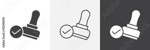 Approval stamp icon vector set for ui designs