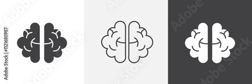 Brain icon vector set for ui designs