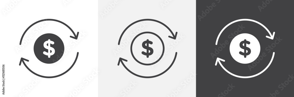 Cash flow icon vector set for ui designs Cash flow icon vector set for ui designs