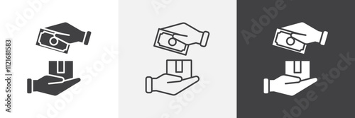 Cash on delivery icon vector set for ui designs