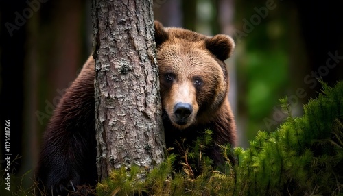 Curious Bear in Forest photo