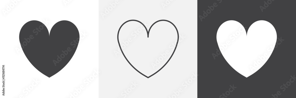 Heart icon vector set for ui designs Heart icon vector set for ui designs