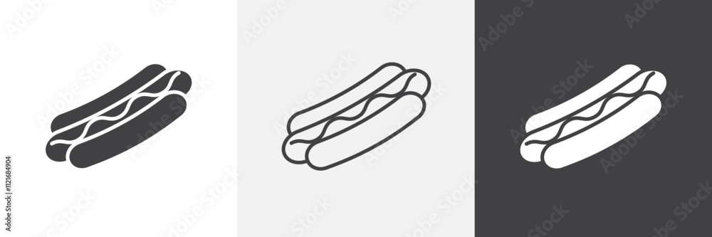 Hot dog icon vector set for ui designs Hot dog icon vector set for ui designs