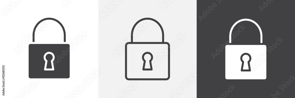 Lock closed icon vector set for ui designs Lock closed icon vector set for ui designs