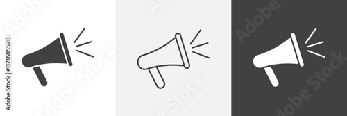 Loud Speaker icon vector set for ui designs