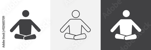 Meditation icon vector set for ui designs