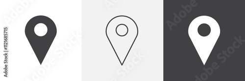 Map marker icon vector set for ui designs