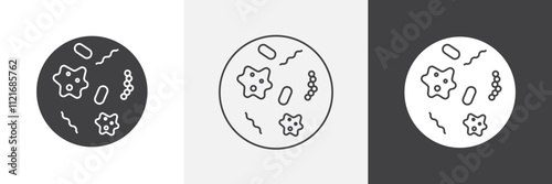 Microorganism icon vector set for ui designs