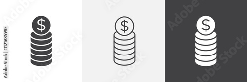 Money icon vector set for ui designs