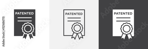 Patented icon vector set for ui designs