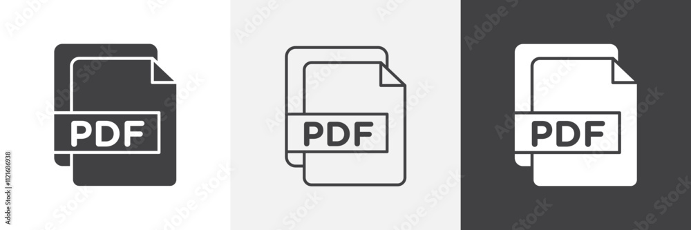 PDF file icon vector set for ui designs PDF file icon vector set for ui designs