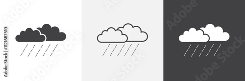 Rain icon vector set for ui designs