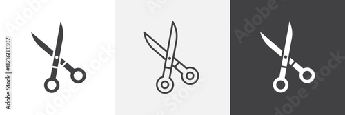 Scissors icon vector set for ui designs