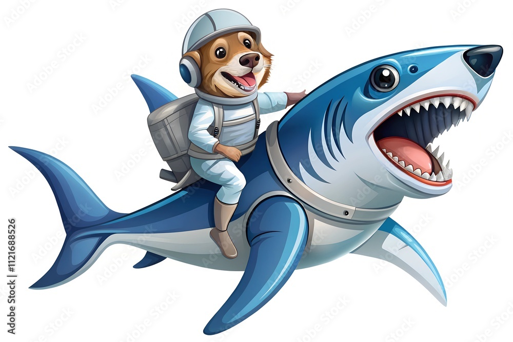 Naklejka premium shark with a shark