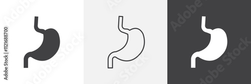 Stomach icon vector set for ui designs