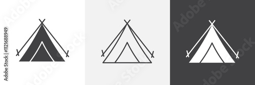 Tent icon vector set for ui designs