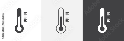 Thermometer icon vector set for ui designs