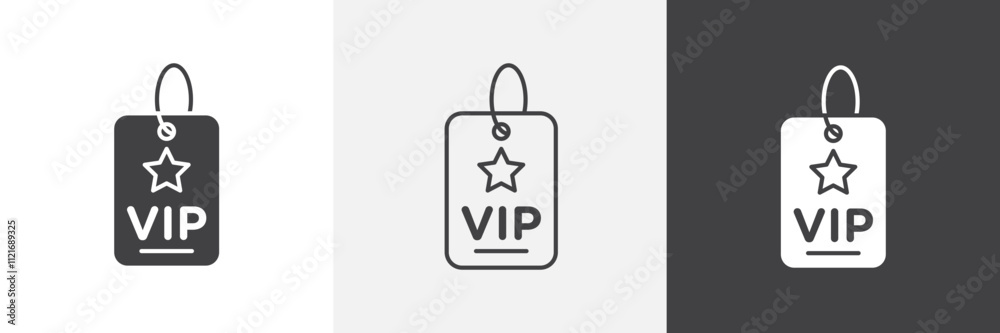 VIP pass icon vector set for ui designs VIP pass icon vector set for ui designs