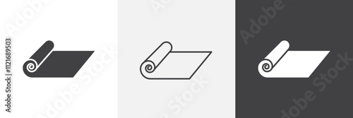 Yoga mat icon vector set for ui designs