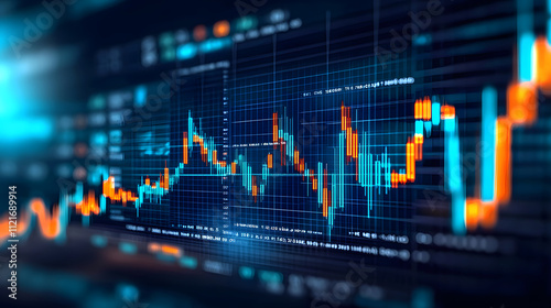 Abstract financial data chart with vibrant colors