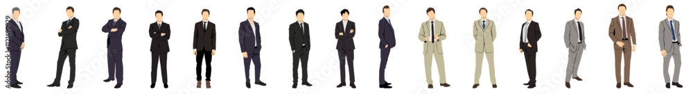 set businessman full isolated ion white collection set businessman full isolated ion white collection