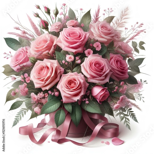 bouquet of pink roses
