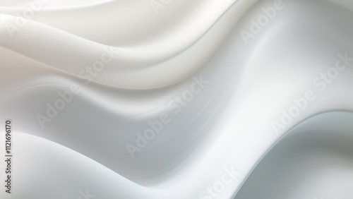 Abstract White Wavy Background with Soft Shadows