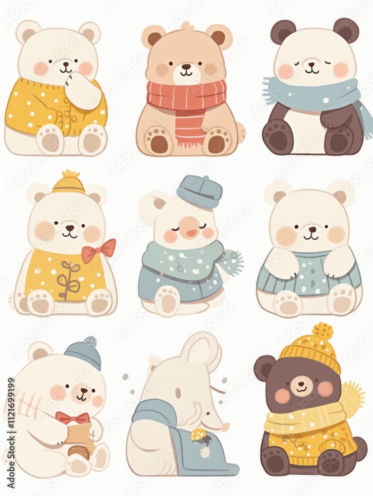 Whimsical Children's Book Icons: Bold Line Cartoon Characters Whimsical Children's Book Icons: Bold Line Cartoon Characters