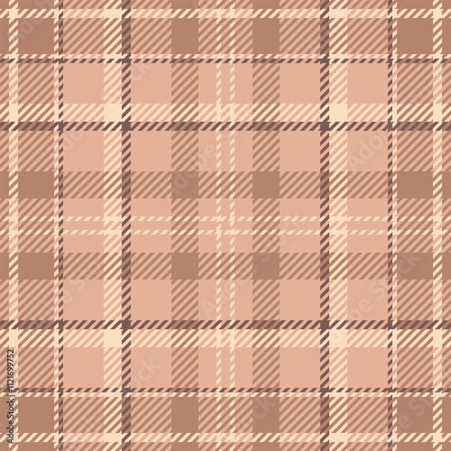 Loft fabric tartan vector, silk check seamless background. Self plaid texture pattern textile in orange and light colors.