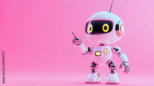 Positive cute robot pointing at a space. Copy space, --ar 16:9 --v 6.1 Job ID: 086b19b3-0d2a-4267-9044-e3f987cfb604