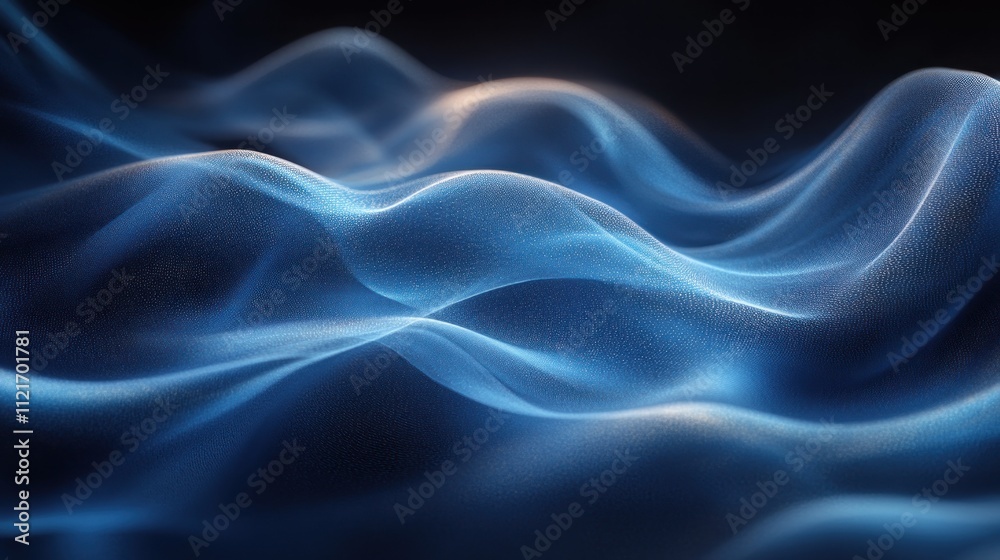 Abstract flowing waves in shades of blue Abstract flowing waves in shades of blue