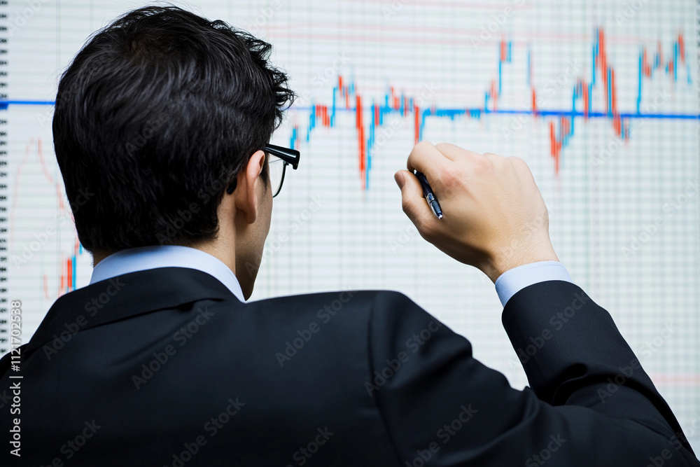Business professional analyzing market trends with charts Business professional analyzing market trends with charts