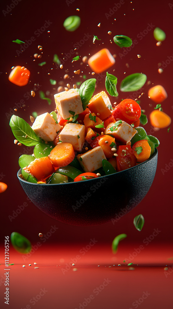 Thai food delightvibrant salad creation in a culinary studio with fresh ingredients and dynamic presentation Thai food delightvibrant salad creation in a culinary studio with fresh ingredients and dynamic presentation
