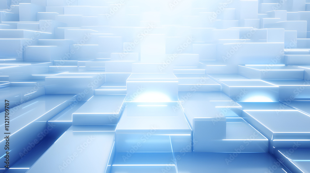 3d rendering of white and blue abstract geometric background. Scene for advertising, technology, showcase, banner, game, sport, cosmetic, business, metaverse. Sci-Fi Illustration. Product display
3d rendering of white and blue abstract geometric background. Scene for advertising, technology, showcase, banner, game, sport, cosmetic, business, metaverse. Sci-Fi Illustration. Product display
