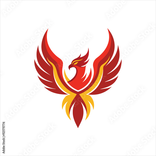 Beautiful Phoenix logo illustration on white background