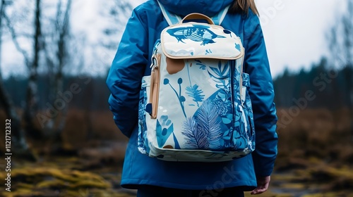 35. School bag set from Finland featuring nature-inspired motifs and cool, serene color palettes photo