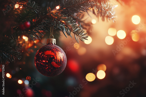 Merry Christmas and Happy New Year Greeting Card with Copy-Space for Personal Messages